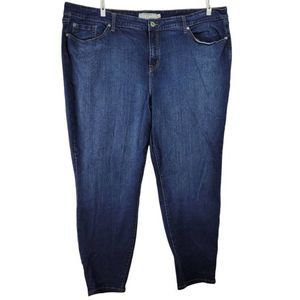 Torrid Curvy Skinny Jeans 28 Solid Blue Denim Cotton Blend Style 11614875